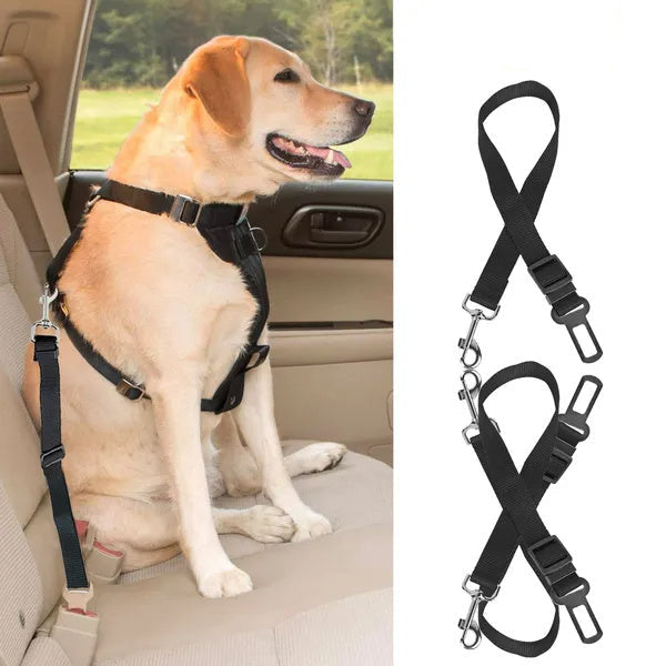 2Pcs Pet Dog Seat Belt Leash Adjustable