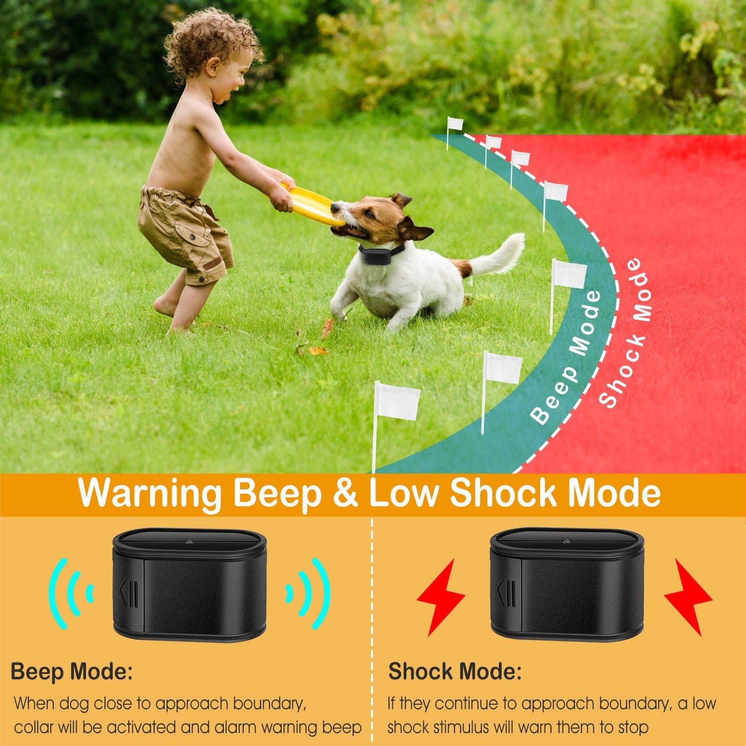 Electric Dog Fence System with Tone & Shock