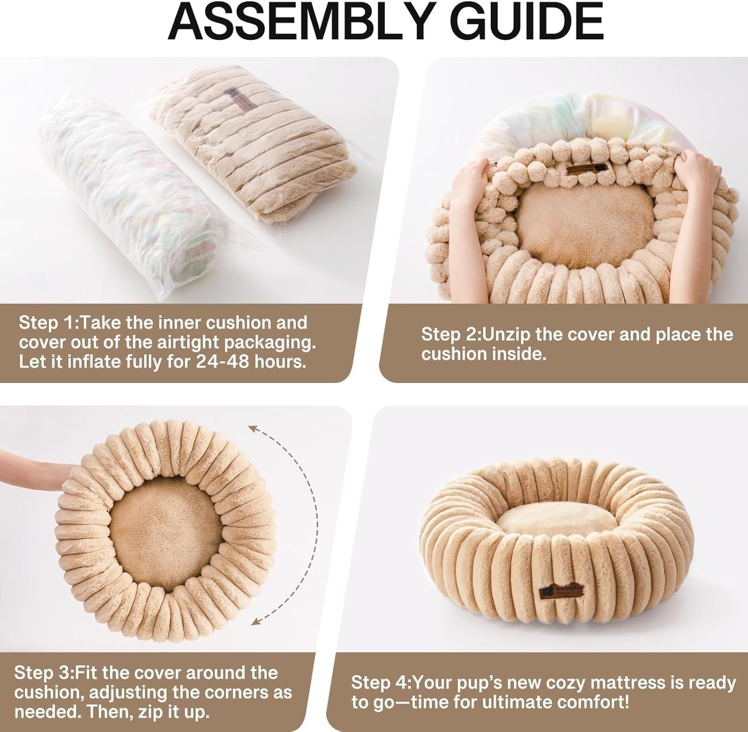 MEWOOFUN Donut Cat Bed